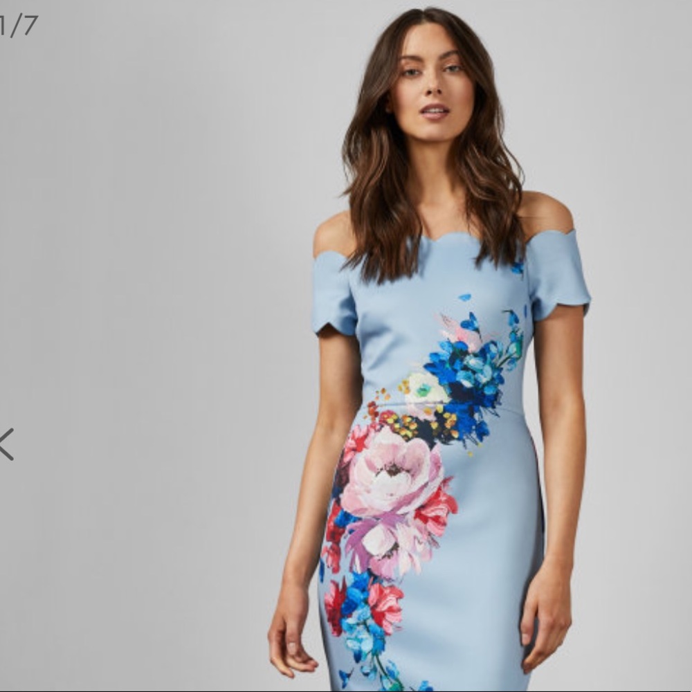 Ted Baker Raspberry Ripple Bardot Dress